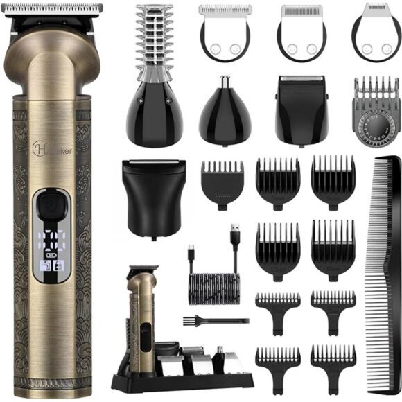 Beard Trimmer Kit Professional Hair Clipper Zero Gapped T-Blade Trimmer